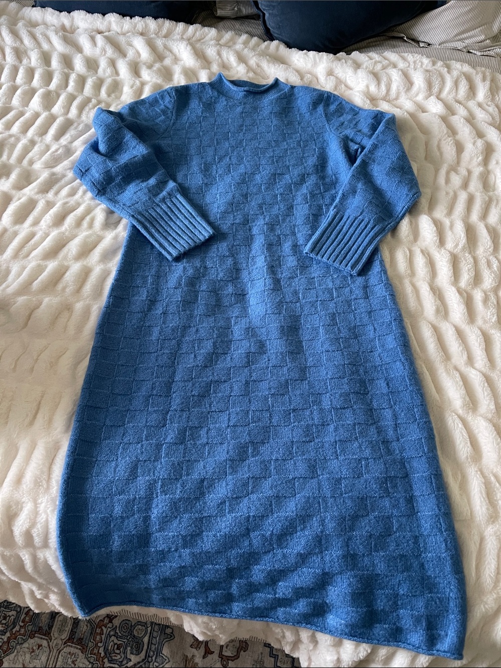 Roolee Blue Knit Midi Dress